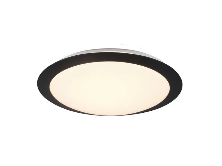 LED Deckenleuchte UMBERTO in Schwarz IP44 Badlampe, Ø 29cm