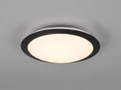 LED Deckenleuchte UMBERTO in Schwarz IP44 Badlampe, Ø 29cm