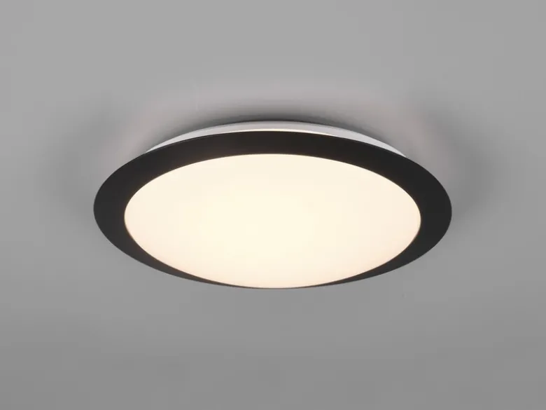 LED Deckenleuchte UMBERTO in Schwarz IP44 Badlampe, Ø 29cm