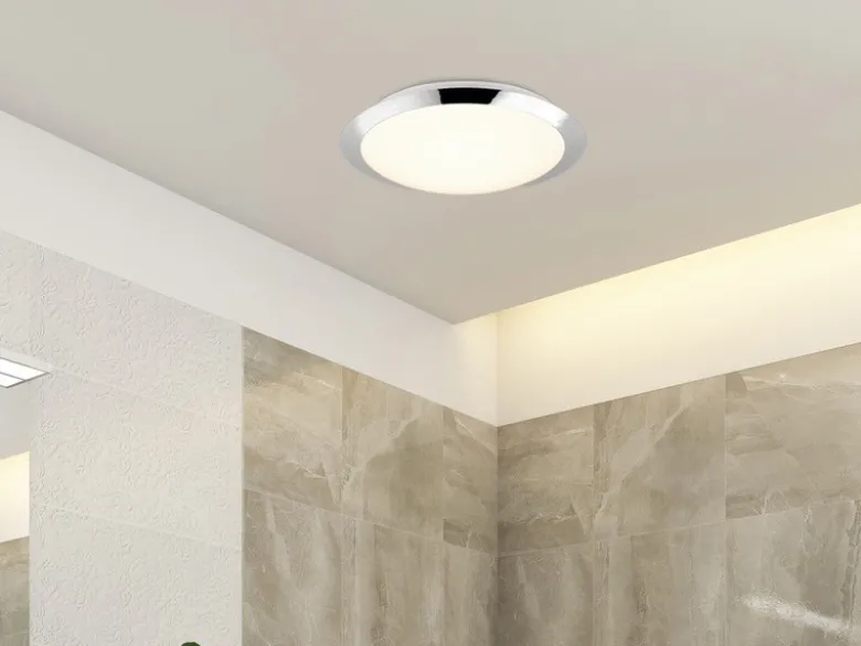 LED Deckenleuchte UMBERTO in Chrom Ø 29cm, IP44 - Badlampen