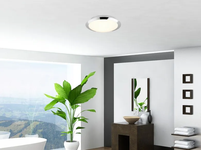 LED Deckenleuchte UMBERTO in Chrom Ø 29cm, IP44 - Badlampen