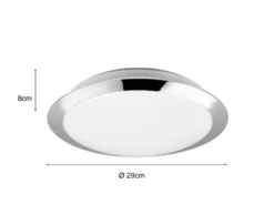 LED Deckenleuchte UMBERTO in Chrom Ø 29cm, IP44 - Badlampen
