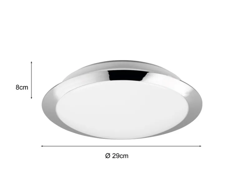 LED Deckenleuchte UMBERTO in Chrom Ø 29cm, IP44 - Badlampen