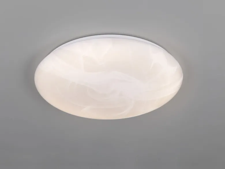 LED Deckenleuchte UMBRIA flach, Weiß marmoriert, rund Ø 38cm