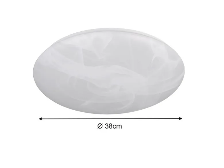 LED Deckenleuchte UMBRIA flach, Weiß marmoriert, rund Ø 38cm