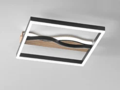 LED Deckenleuchte und Wandleuchte HAWAII in Schwarz, 3 Lichtfarben, 40x40cm