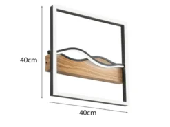 LED Deckenleuchte und Wandleuchte HAWAII in Schwarz, 3 Lichtfarben, 40x40cm