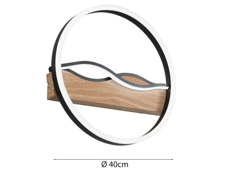 LED Deckenleuchte und Wandleuchte HAWAII in Schwarz, 3 Lichtfarben, Ø 40cm
