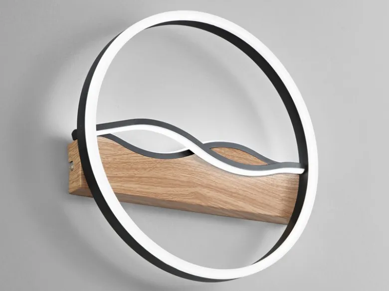 LED Deckenleuchte und Wandleuchte HAWAII in Schwarz, 3 Lichtfarben, Ø 40cm