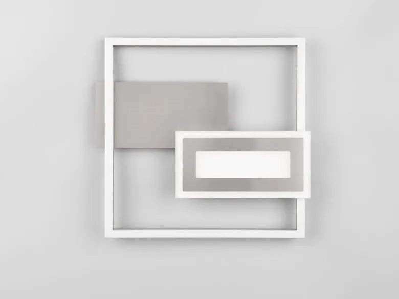 LED Deckenleuchte und Wandleuchte SPIRO ultraflach in Silber, Breite 33cm