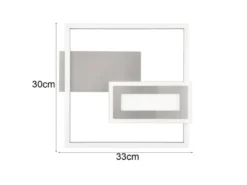 LED Deckenleuchte und Wandleuchte SPIRO ultraflach in Silber, Breite 33cm