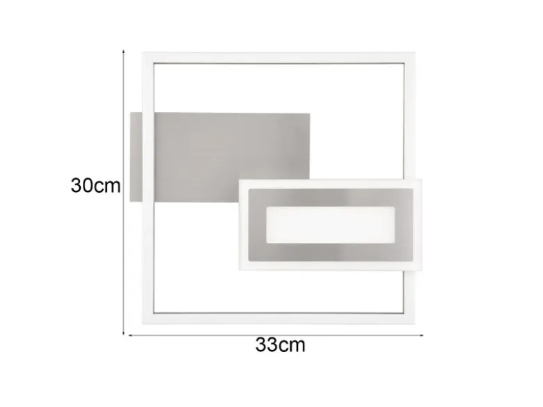 LED Deckenleuchte und Wandleuchte SPIRO ultraflach in Silber, Breite 33cm