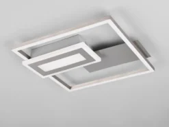 LED Deckenleuchte und Wandleuchte SPIRO ultraflach in Silber, Breite 33cm