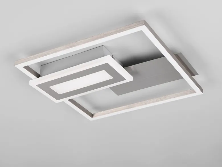 LED Deckenleuchte und Wandleuchte SPIRO ultraflach in Silber, Breite 33cm