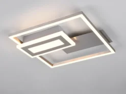 LED Deckenleuchte und Wandleuchte SPIRO ultraflach in Silber, Breite 33cm