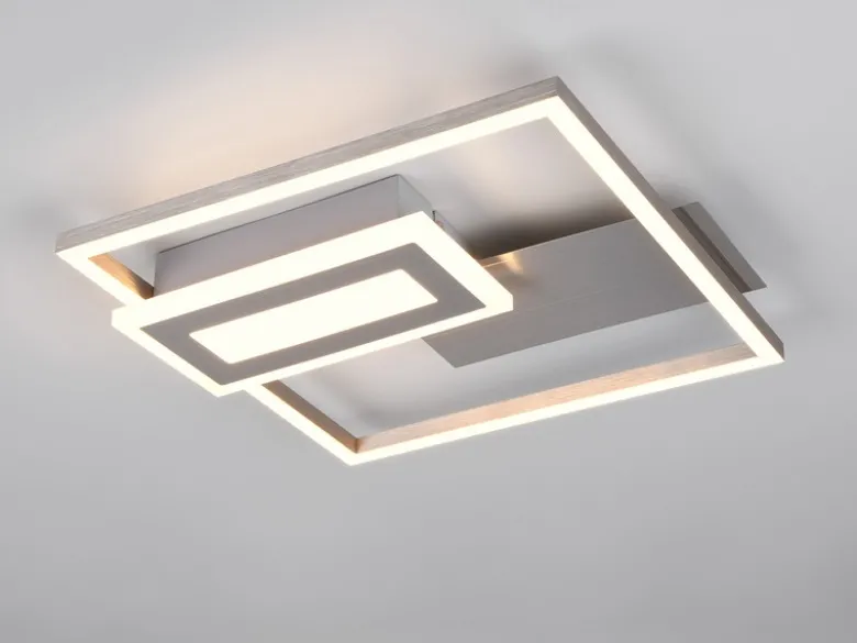 LED Deckenleuchte und Wandleuchte SPIRO ultraflach in Silber, Breite 33cm