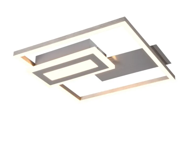 LED Deckenleuchte und Wandleuchte SPIRO ultraflach in Silber, Breite 33cm