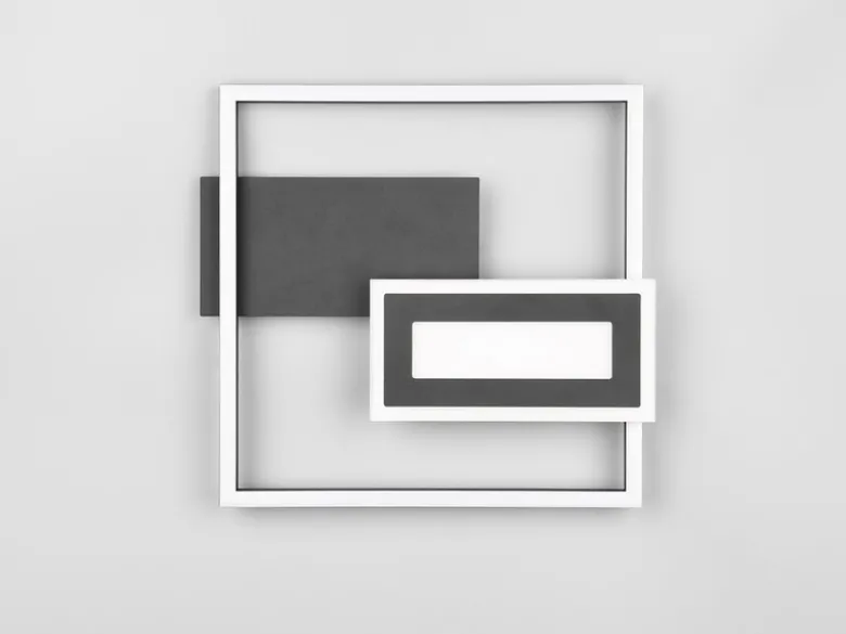 LED Deckenleuchte und Wandleuchte SPIRO ultraflach in Schwarz, Breite 33cm