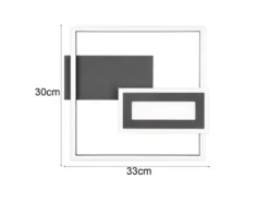 LED Deckenleuchte und Wandleuchte SPIRO ultraflach in Schwarz, Breite 33cm