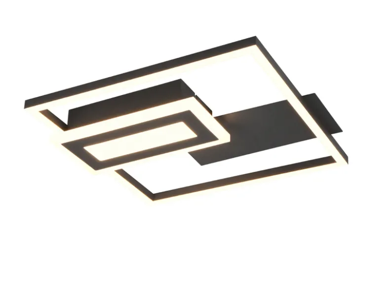 LED Deckenleuchte und Wandleuchte SPIRO ultraflach in Schwarz, Breite 33cm