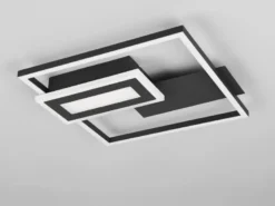 LED Deckenleuchte und Wandleuchte SPIRO ultraflach in Schwarz, Breite 33cm