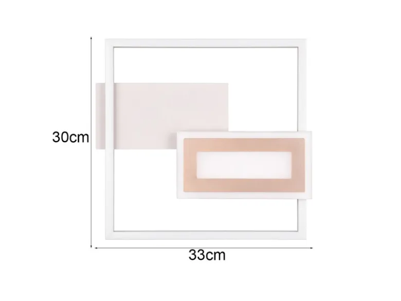 LED Deckenleuchte und Wandleuchte SPIRO ultraflach in Grey/Coffee, Breite 33cm