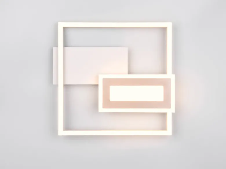 LED Deckenleuchte und Wandleuchte SPIRO ultraflach in Grey/Coffee, Breite 33cm