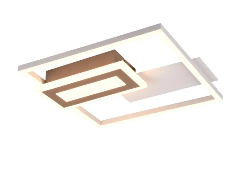 LED Deckenleuchte und Wandleuchte SPIRO ultraflach in Grey/Coffee, Breite 33cm