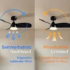 LED Deckenleuchte VANSBRO mit Ventilator und Fernbedienung Ø 49cm - max. 106cm