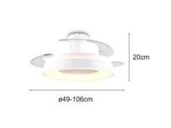 LED Deckenleuchte VANSBRO mit Ventilator und Fernbedienung Ø 49cm - max. 106cm
