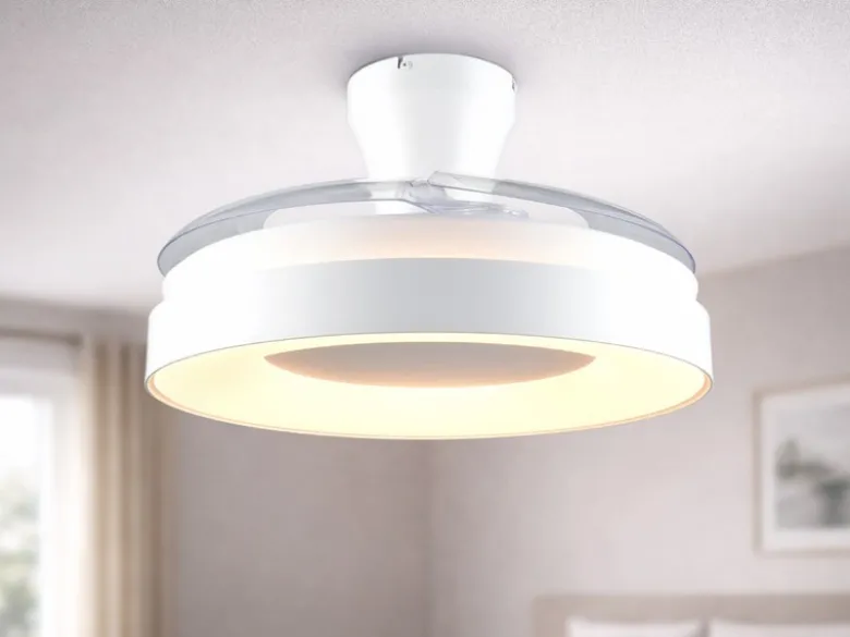 LED Deckenleuchte VANSBRO mit Ventilator und Fernbedienung Ø 49cm - max. 106cm