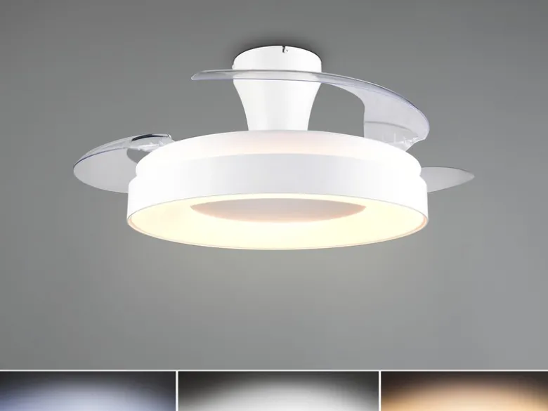 LED Deckenleuchte VANSBRO mit Ventilator und Fernbedienung Ø 49cm - max. 106cm
