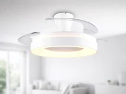 LED Deckenleuchte VANSBRO mit Ventilator und Fernbedienung Ø 49cm - max. 106cm