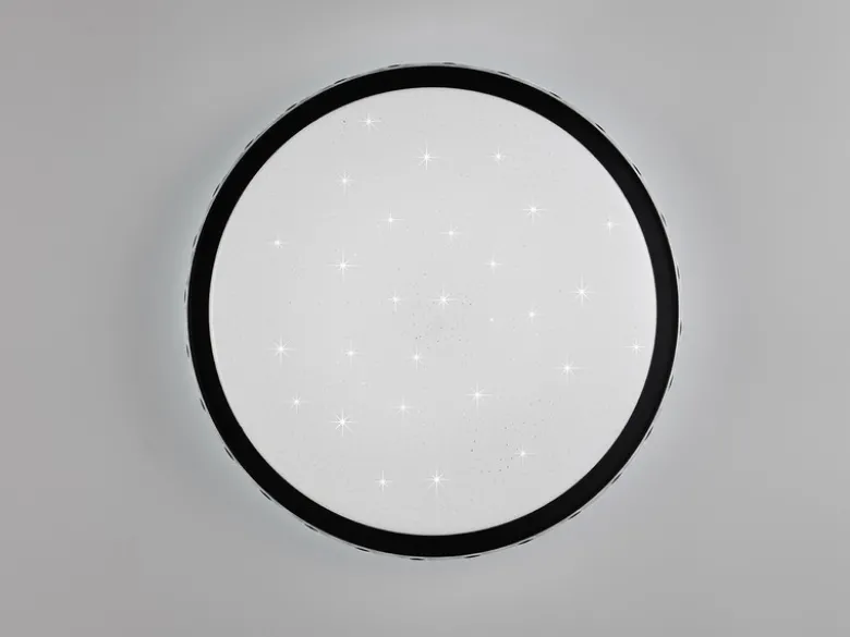 LED Deckenleuchte VARDA mit Fernbedienung Metall Schwarz, Ø 39cm