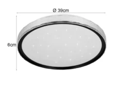 LED Deckenleuchte VARDA mit Fernbedienung Metall Schwarz, Ø 39cm