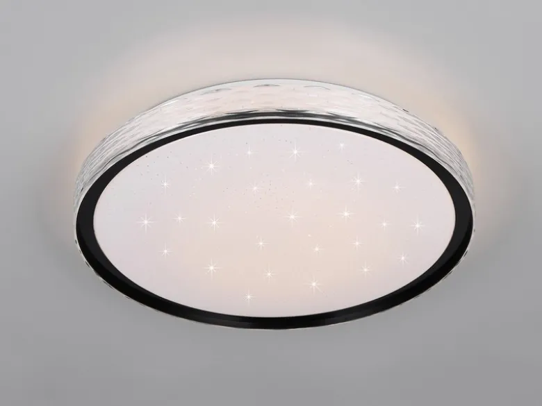LED Deckenleuchte VARDA mit Fernbedienung Metall Schwarz, Ø 39cm