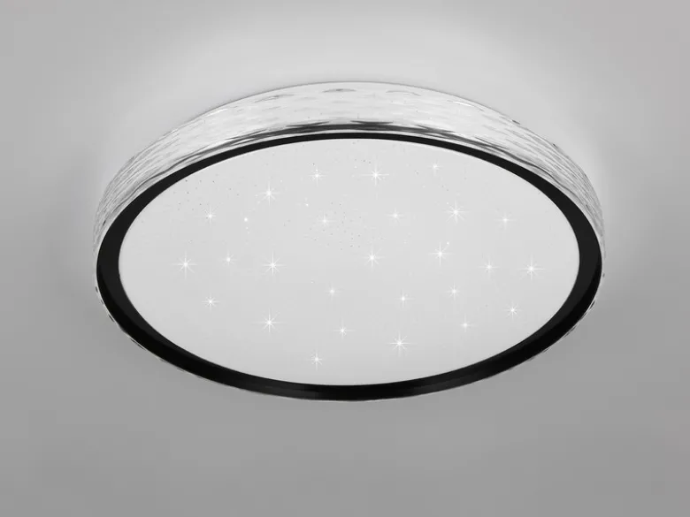 LED Deckenleuchte VARDA mit Fernbedienung Metall Schwarz, Ø 39cm