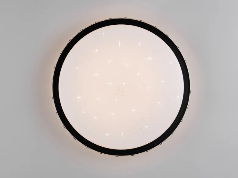 LED Deckenleuchte VARDA mit Fernbedienung Metall Schwarz, Ø 39cm