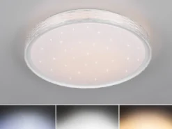 LED Deckenleuchte VARDA mit Fernbedienung Metall Weiß, Ø 39cm