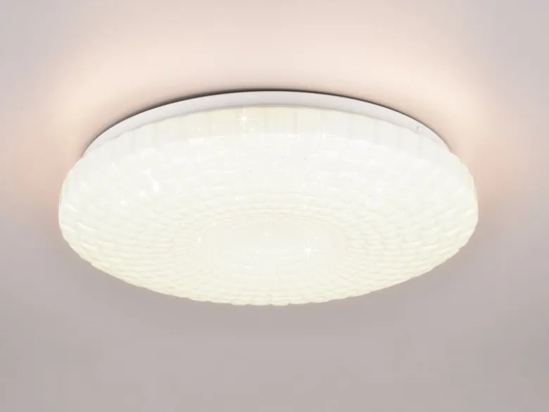 LED Deckenleuchte VEGA Weiß Sternenhimmel Effekt, Ø 33cm