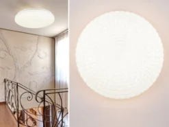 LED Deckenleuchte VEGA Weiß Sternenhimmel Effekt, Ø 33cm