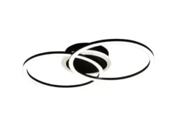 LED Deckenleuchte VENIDA 2 Ringe Schwarz, dimmbar, Breite 50cm