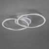 LED Deckenleuchte VENIDA 2 Ringe Silber, dimmbar, Breite 50cm