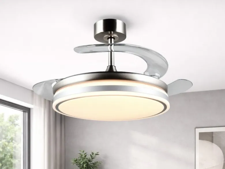 LED Deckenleuchte VOLDA mit Ventilator und Fernbedienung Ø 49cm - max. 106cm