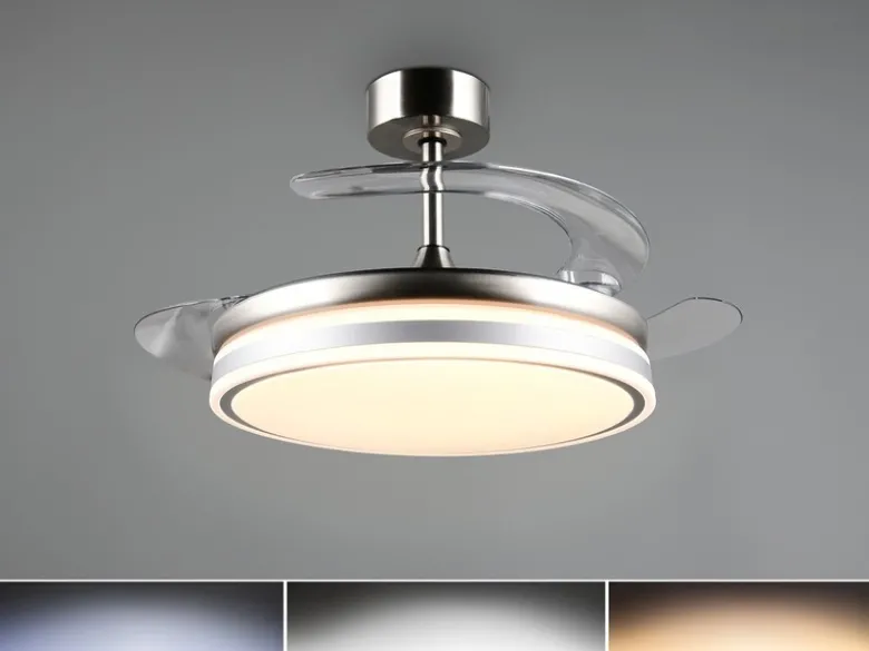 LED Deckenleuchte VOLDA mit Ventilator und Fernbedienung Ø 49cm - max. 106cm