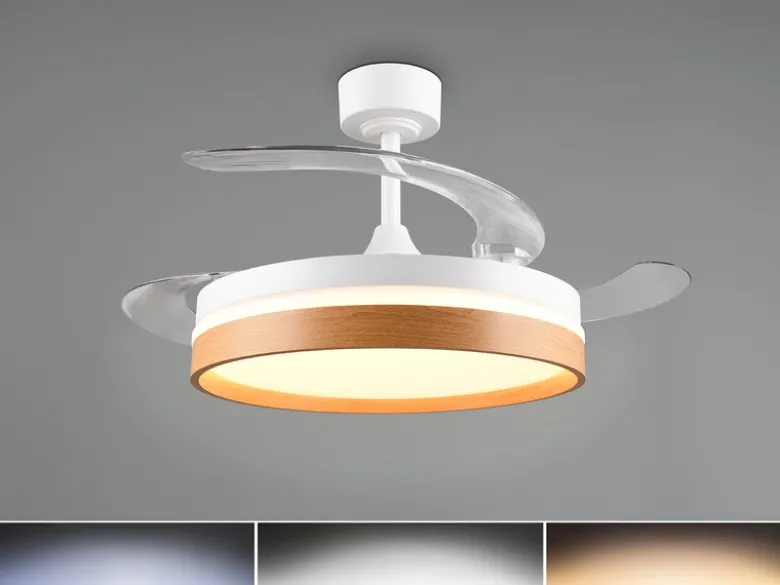LED Deckenleuchte VOLDA mit Ventilator und Fernbedienung Ø 49cm - max. 106cm