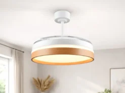 LED Deckenleuchte VOLDA mit Ventilator und Fernbedienung Ø 49cm - max. 106cm