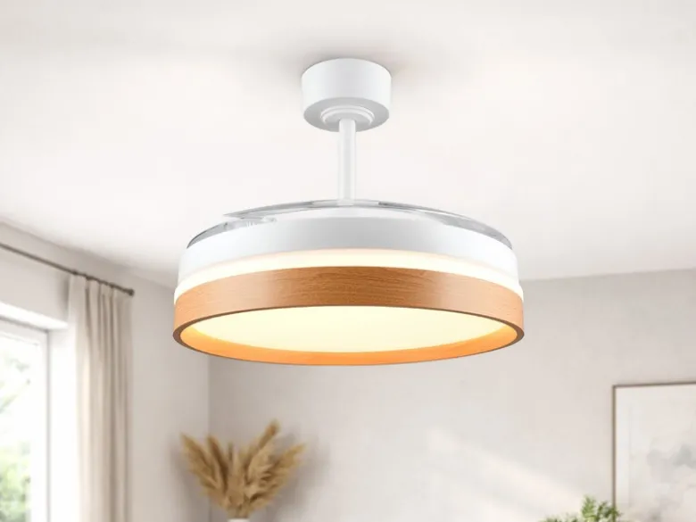 LED Deckenleuchte VOLDA mit Ventilator und Fernbedienung Ø 49cm - max. 106cm