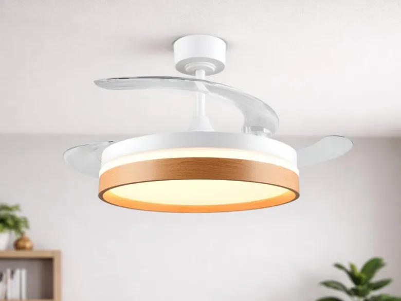 LED Deckenleuchte VOLDA mit Ventilator und Fernbedienung Ø 49cm - max. 106cm