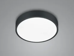 LED Deckenleuchte WACO in Schwarz matt extern dimmbar flach, Ø 31cm